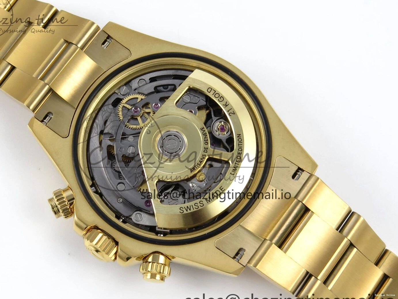 0409 Daytona Artisans Skeleton YG ADGF Best Edition Skeleton Dial on YG Oyster Bracelet SA FlexibleFit 754